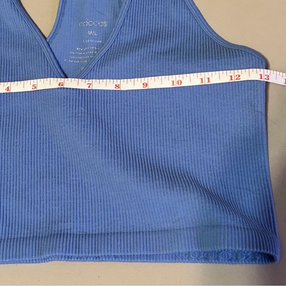 ODODOS Blue Ribbed Sports Bra. Size M/L - Picture 5 of 6